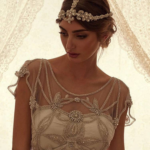gatsby bohemian vintage wedding dresses Long Sleeve Gatsby Wedding Dress Lace Long Sleeve Boho Floral Vintage V-neck A-Line Wedding Dress