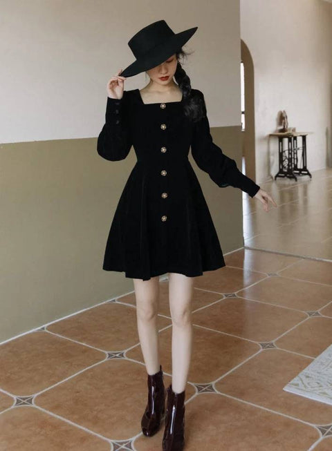 Cassidy vintage dress, vintage French dress, vintage dress, gothic, lolita dress, French dress, gothic dress, 1940s, velvet