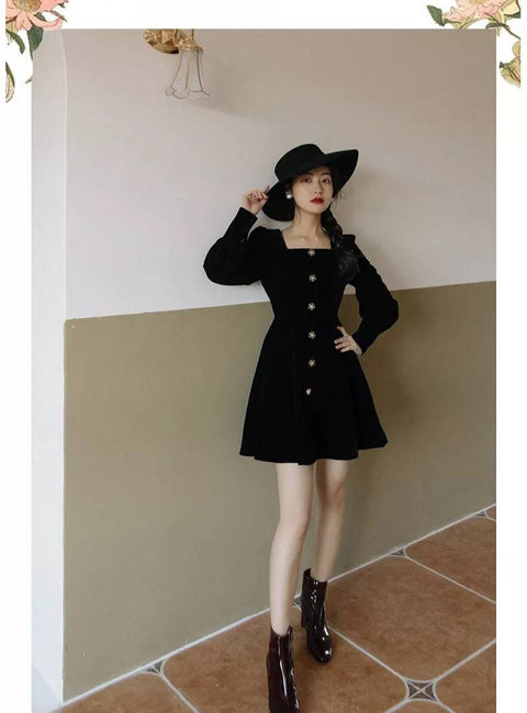 Cassidy vintage dress, vintage French dress, vintage dress, gothic, lolita dress, French dress, gothic dress, 1940s, velvet