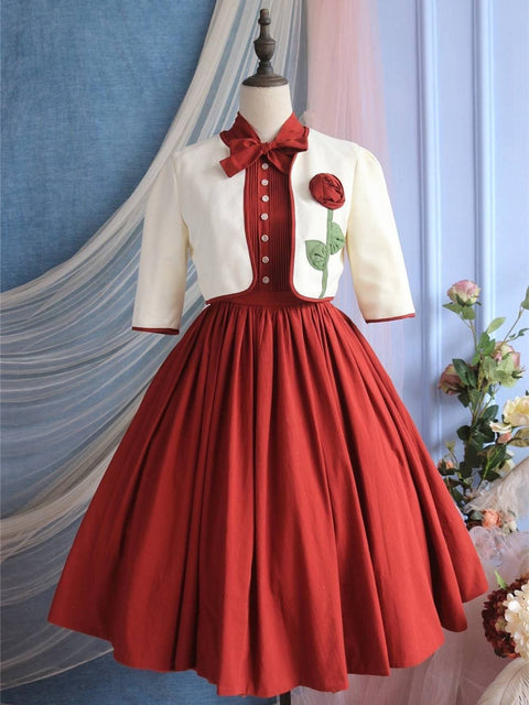 Irma Vintage set, Vintage French dress, vintage dress, floral dress, cottagecore dress, French dress, floral dress, 1950s, 40s