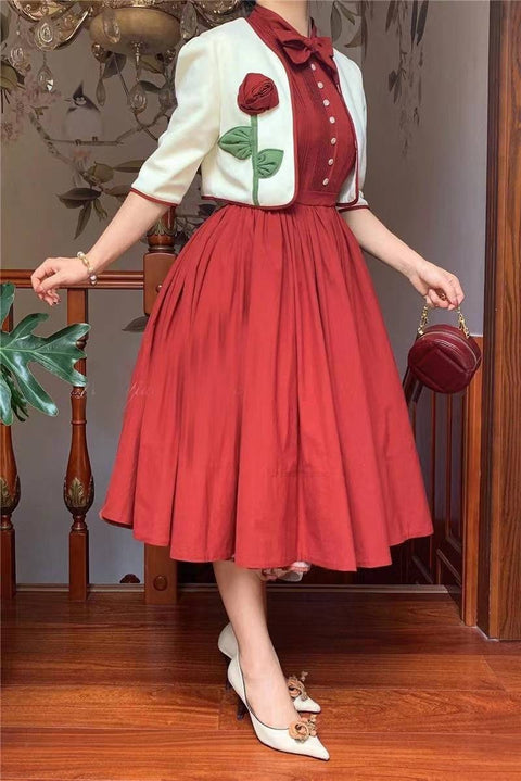 Irma Vintage set, Vintage French dress, vintage dress, floral dress, cottagecore dress, French dress, floral dress, 1950s, 40s